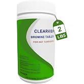 ClearView Bromine Tablet for Spas, 1" Brominating Tablets for Pools, 2 Lbs | Slow Dissolving Chemical Sanitizer, Low Chlorine Odor Less Irritation, Kills Bacteria Controls Algae