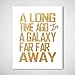 Gold Foil Art Print, A Long Time Ago, Typography Quote Kids Bedroom Nursery Wall Decor Art Poster, 8x10 inches, Unframed