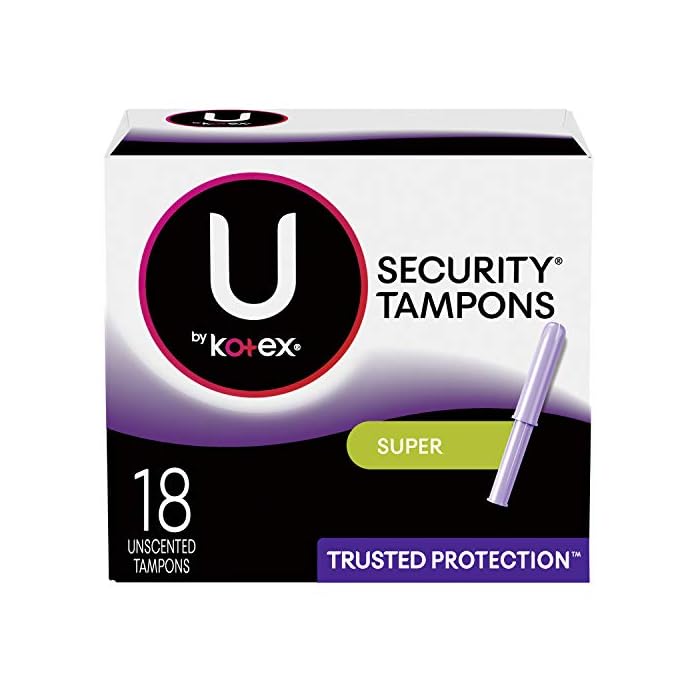 Kotex Security Tampons with Plastic Applicator, Super Absorbency, 18 ct