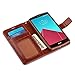 J&D Case Compatible for LG G4 Case, [Wallet Stand] [Slim Fit] Heavy Duty Protective Shock Resistant Flip Cover Wallet Case for LG G4 Wallet Case - Brown