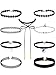 eBoot Black Choker Necklaces Set Velvet Tattoo Lace Choker Set for Women and Girls, 9 Pieces