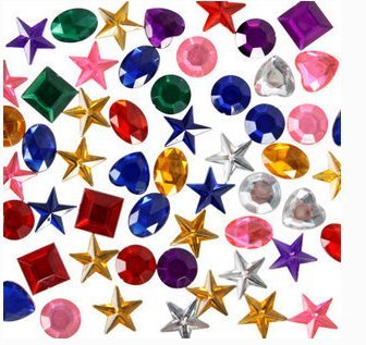 800 Pieces Flat Base Acrylic Rhinestones, 4 to 10 mm Assorted Shapes Multicolor Acrylic Rhinestones for DIY Arts Crafts