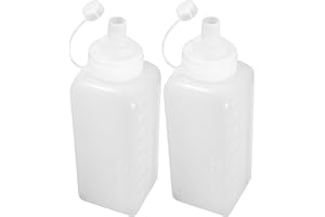 BETOOKY 2pcs 800ml Plastic Wide Mouth Squeeze Bottles with Caps for Ketchup Mustard Mayonnaise Sauce