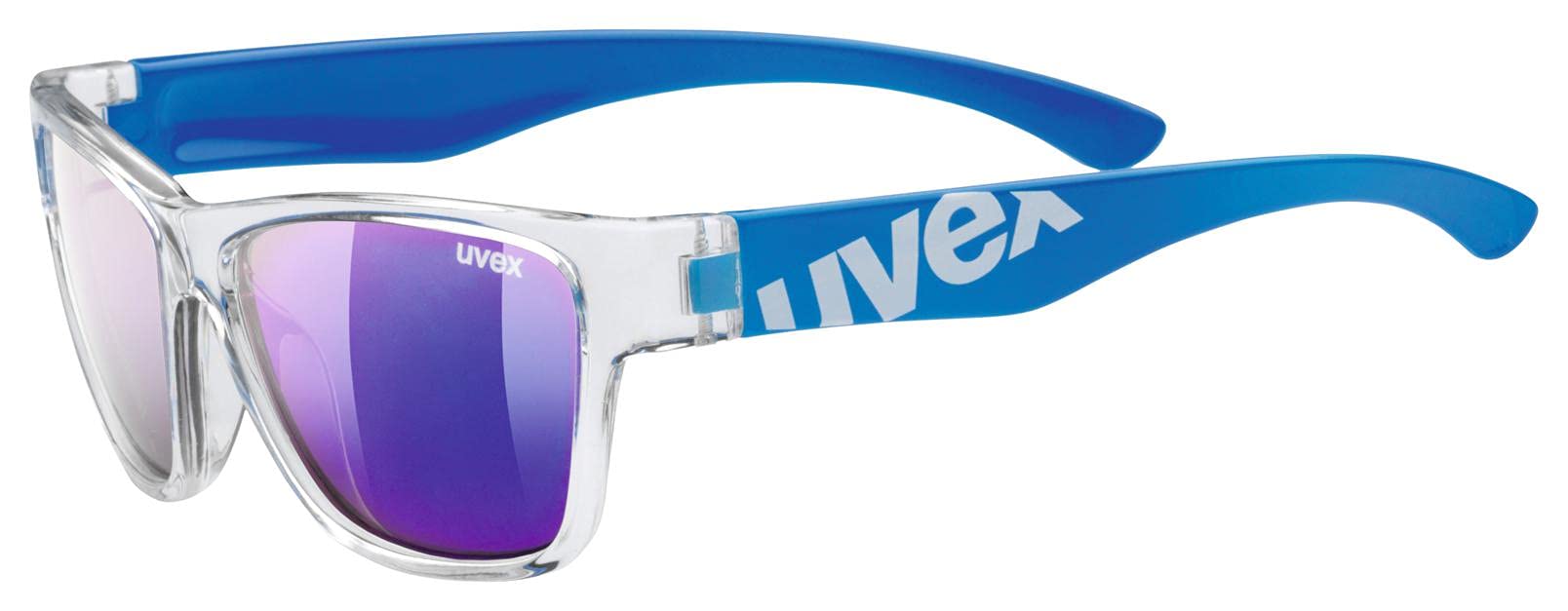 uvex Sportstyle 508 - Sunglasses for Kids - Mirrored Lenses - incl. Headband - Clear Blue/Blue - One Size