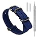 CIVO Heavy Duty G10 Zulu Military Watch Bands Premium Ballistic Nylon Watch Strap 5 White Rings with Stainless Steel Buckle 20mm 22mm 24mm … (Smoke Grey, 24mm)