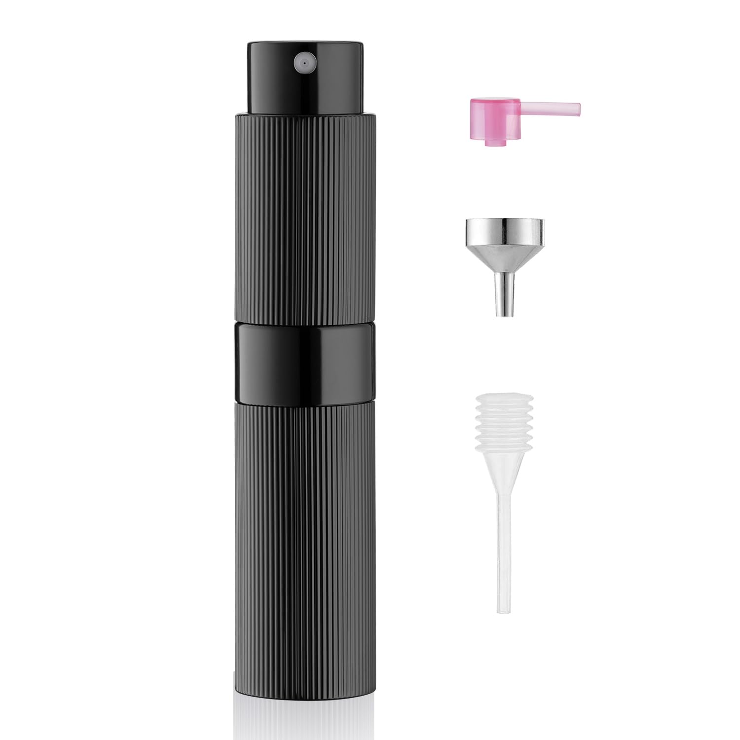 Photo 1 of LISAPACK 8ml Perfume Atomizer Spray Bottle, 1pcs Travel Cologne Sprayer Refillable, Empty Mini Portable Perfume Dispenser (Black)