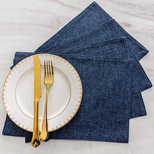 Home Brilliant Set of 4 Placemats Blue Placemats Heat Resistant Dining