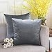 Home Brilliant Large Cushion Cover Soft Velvet Solid Throw Euro Pillow Sham for Floor, 26 x 26(66x66cm), Gun Metal Grey