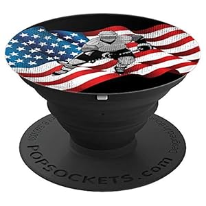 Ice Hockey Player Gift USA American Flag Birthday Christmas PopSockets PopGrip: Swappable Grip for Phones & Tablets