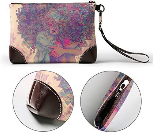 レトロなアフリカ系アメリカ人女性 クラッチバッグ セカンドバッグ ハンドバッグ 長財布 高級 な本革 専門店 旅行 人気 軽量 男女兼用 大容量携帯便利 出張 ストラップ付き