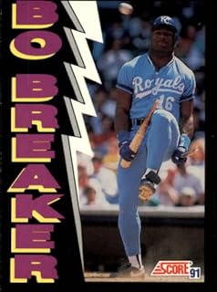 Amazon Com 1991 Score 773 Bo Jackson Bo Breaker Baseball Card Breaks Bat Over His Knee Collectibles Fine Art