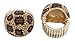 Goldtone with Black & Brown Iced Out Leopard Print Round Stretch Ring