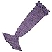 AmyHomie Mermaid Tail Blanket, Soft Crochet Sleeping Bag Blanket for Kids Adults, Mermaid Gift for Girls(Purple,Kids)