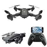 LeaningTech XS809W WiFi FPV Foldable RC Quadcopter with Camera 10 Minutes, 2.4GHz 6-Axis Gyro Remote Control Drone Gravity Sensor Altitude Hold Headless Function