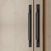 Shozafia Kitchen Cabinet Pulls - Black Cabinet Handles - 5 Pack Long Cabinet Hardware for Drawers Dresser Furniture Pulls (3.78 inches Hole Center - 6.3 inches Length)