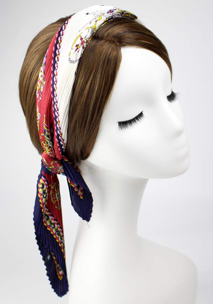 Women's Satin Silk Feeling Polyester Pleated Rhombus Scarf Head Neck Neckerchief | Buy Scarves 