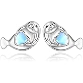 VANJAMI Manatee/Octopus/Starfish/Duck/Capybara/Turtle/Dog Paw Stud Earring 925 Sterling Silver Cute Animal Earrings Jewelry Birthday Gifts for Women Girls Sensitive Ears