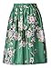 Choies Green Sakura Skater Skirt with Pleat