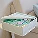 MEÉLIFE Foldable Fabric Underwear Organizer Bras Storage Box,Clothes Storage Drawer Basket Bins Containers with Lids Divider for Apparel Garments Socks Ties Scarves (Light Green)