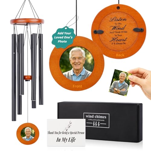 FACULX 32 Inch Memorial Wind Chimes Outdoor, Personalized Sympathy Gifts for Loss of Loved One, Memorial Gifts for Loss of Mom, Sympathy Wind Chimes for Mother, Father, Brother, Sister Black at Amazon
