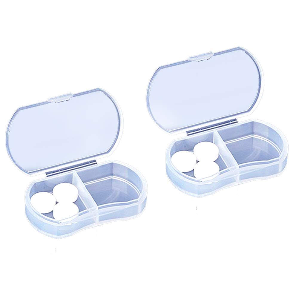Pill Case Organizer 2PCS Pocket Small Pill Holder, Daily containers, Medicine Holder, Ideal for Medication, Vitamin, Supplement, Perfect for Travel, Ideal for Purse (2 PCS, White)