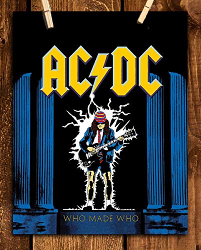 Ac Dc Band Music Poster Who Made Who 8 X 10 Wall Print Ready To Frame Famous Rock Band Song Poster Home Decor Studio Bar Dorm Man Cave Decor Perfect Gift For All Ac Dc Fans