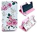 iphone 4 Case,iphone 4S Case, Welity Cute Fashion Pink Flowers Graphic Magnetic Snap Wallet Flip PU Leather With Stand Cover Case for Apple iPhone 4/4S/4G and one gift
