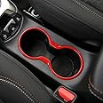 Central Console Chrome Cover Water Cup Holder Trim for Jeep Compass 2017 2018 (Red)