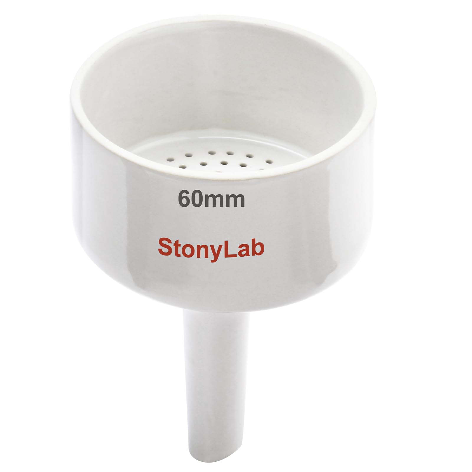 StonyLab Porcelain Buchner Funnel 60 mm, Porcelain Buchner Filter Funnel OD 6 cm ID 5.4 cm for Laboratory