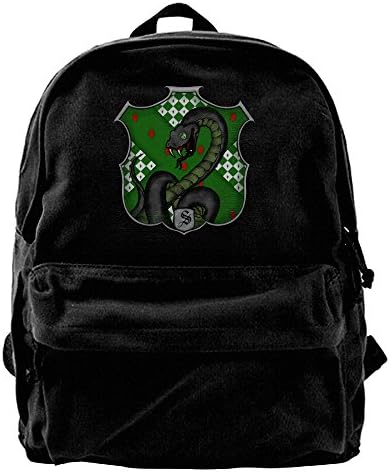 VCARETF Canvas Backpacks Hogwarts Slytherin Canvas Backpack Travel Rucksack Backpack Daypack Knapsack Laptop Shoulder Bag