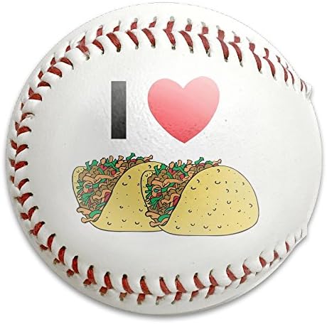 Funny I Love Tacos Classic Baseballs For Practice Competitions Gifts ArtsRaised Seam Safety Baseball