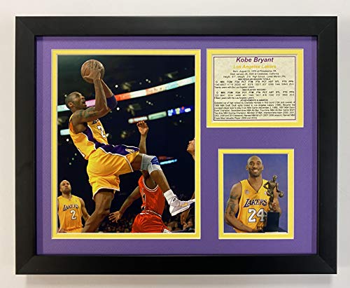 Legenden Sterben Nie Kobe Bryant Gold Jersey gerahmtes Foto Collage, 11 x 35,6 cm