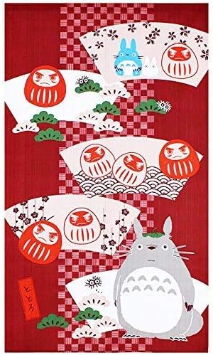ミラーのれん 65x90cm 超歓迎された となりのトトロ柄 だるま リビングルーム ポーチ 半遮光 おしゃれ 間仕切り 台所用 廊下 一枚のれん 洗面所 カーテン 藍 のれん