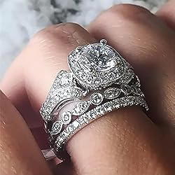iLH Clearance Rings,Fashion Three Layers Diamonds