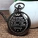 Alisena Black Personalized Fashion Retro Lettering Pattern Steampunk Retro Vintage Quartz Necklace Pendant Pocket Watch