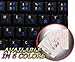 Hebrew Keyboard Sticker with Blue Lettering Transparent Background for Desktop, Laptop and Notebook