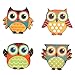 YK Decor Wood Magnetic Owl Display Set of 4