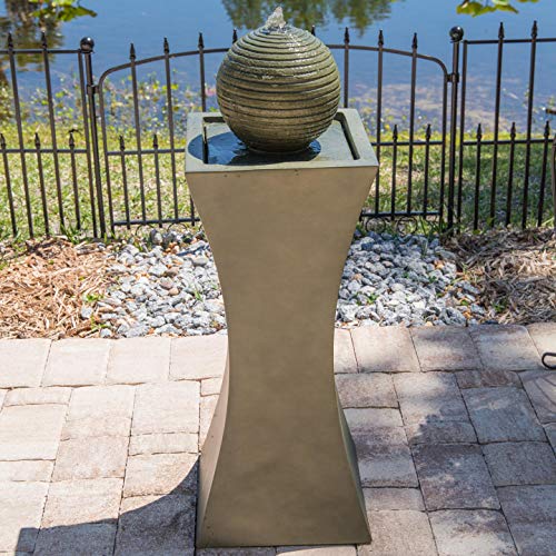 Kenroy Home 51014MS Bubble Outdoor Solar Floor Fountain with Green