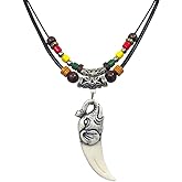 Double Layers Indian Luck Elephant Charm Pendant Necklace for Women Men Tooth Necklace for Men Necklace Double Layers