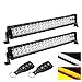 YITAMOTOR 2-Pack 22 Inch Amber White Light Bar Combo Strobe Light for Jeep,Truck, UTV, 4X4, Trailer Boat with Remote Controller 120W