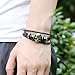 MORE FUN Punk Style Alloy Button Leather Two Black Handmade Braided Rope Bracelet (Skull Head)…