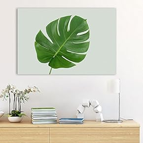 Canvas Wall Art - Watercolor Style Tropical Leaf - Giclee Print Gallery Wrap Modern Home Art Ready to Hang - 12x18 inches