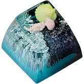 GIKZO Jellyfish Black Blue Ocean Coral Reef Artisan Keycap, 1U ESC, R1 SA Profile, Custom Handmade Resin Key Cap for Cherry MX Mechanical Keyboard, Cool Tech Gift for Men, Dad, Gamers and Sea Lovers
