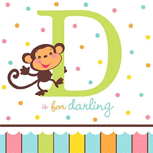 Adorable Fisher Price Baby Shower Party D is for Darling Beverage Napkins Tableware, Paper, 5