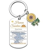 UVIBEW Sunshine Gifts for Women Inspirational Gifts for Best Friend Coworker Family Sunflower Keychain Birthday Gift for Women Friends Human Sunshine Keyring