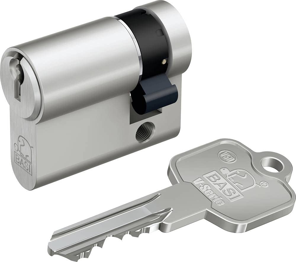 Door Cylinder/Lock Cylinder Simultaneous Locking Set for Home and Apartment | Freely Combinable | Many Lengths Available | BASI | V50 Series | Half Cylinder A:10 mm W:30 mm