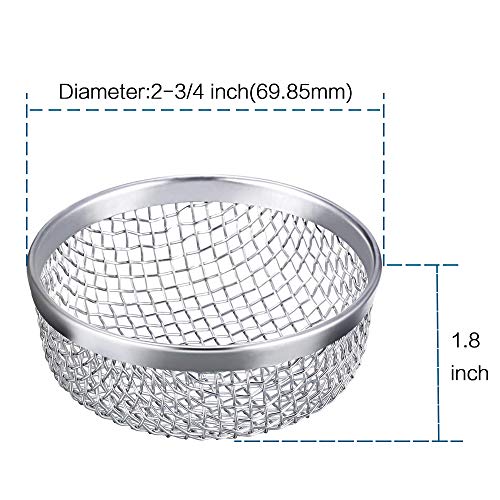 RKURCK RV Furnace Vent Cover, Flying Insect Screen net Cover, Heater Exhaust Vents Screen 2.8 inch Stainless Steel Mesh for RV Camper 2 Pack - Installation Tool Included