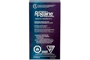 Rogaine Women's Rogaine 5% Minoxidil Foam - Once-a-day Hair Loss & Thinning Treatment, 4 Month Supply, white, 2 Month