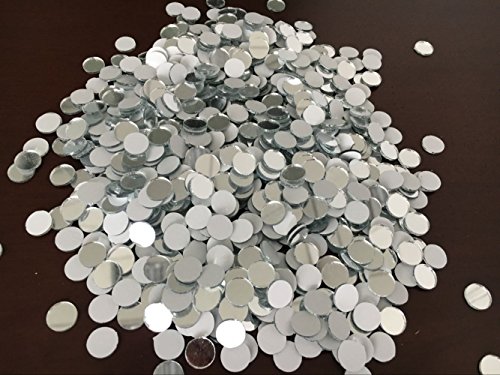 Set of 200pcs Small Round Glass Crafts, Real Glass Mirror Mosaic Tiles (1x1cm)