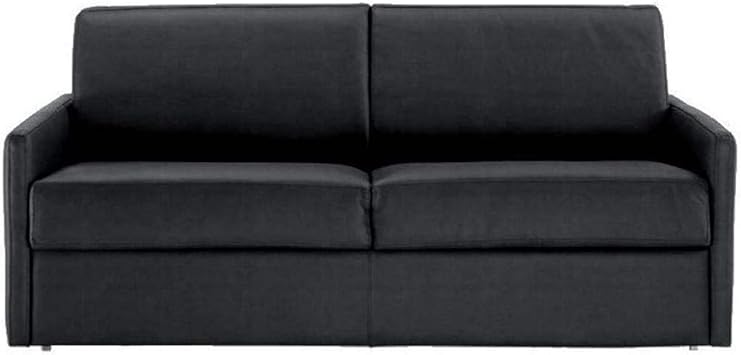 Canape Lit Rapido Sun Elite Cuir Eco Noir Sommier Lattes 140cm